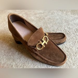 Men’s Brown Salvatore Ferragamo suede loafers size 11.5